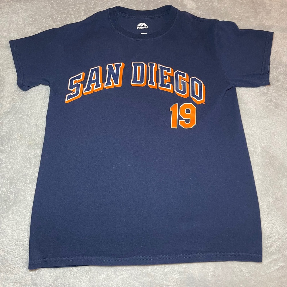 San Diego Padres Tony Gwynn T-Shirt Men Small Blue Majestic Hall of Fame 19 MLB